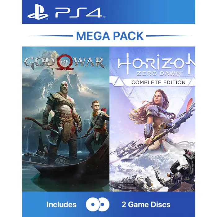 PREOWNED PS4 MEGA PACK GOD OF WAR AND HORIZON COMPLETE EDITION